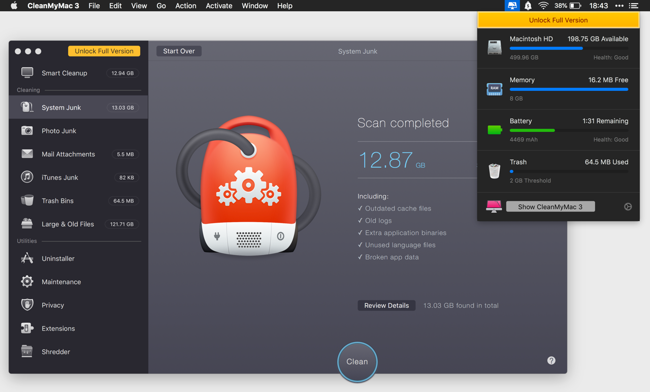 CleanMyMac desktop app