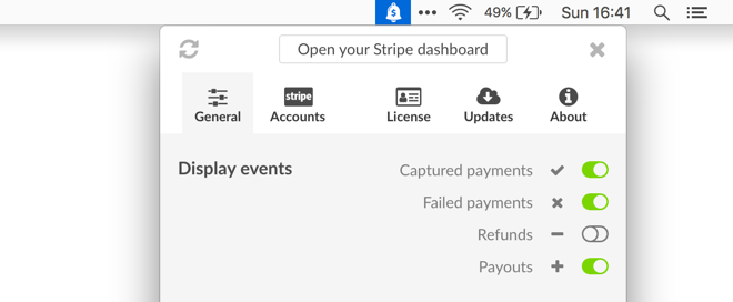 CashNotify alert settings